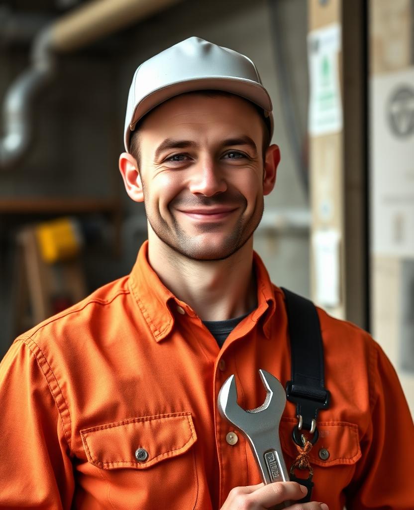 Plumber on the job
