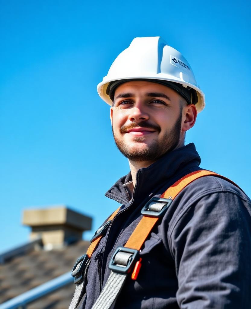 Roofer on the job